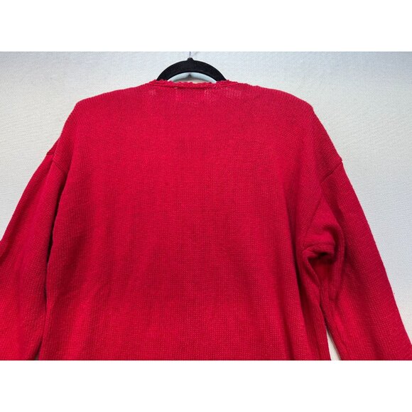 Vintage Kathie Lee Womens Holiday Cardigan Gold Embroidery & Button Accents Larg - Picture 12 of 12